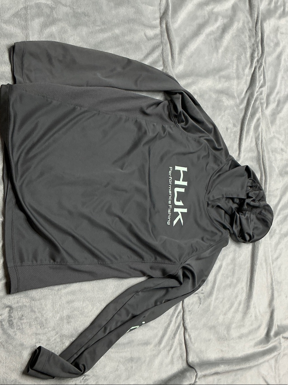 Huk Black Hooded Performance Top with White Logo